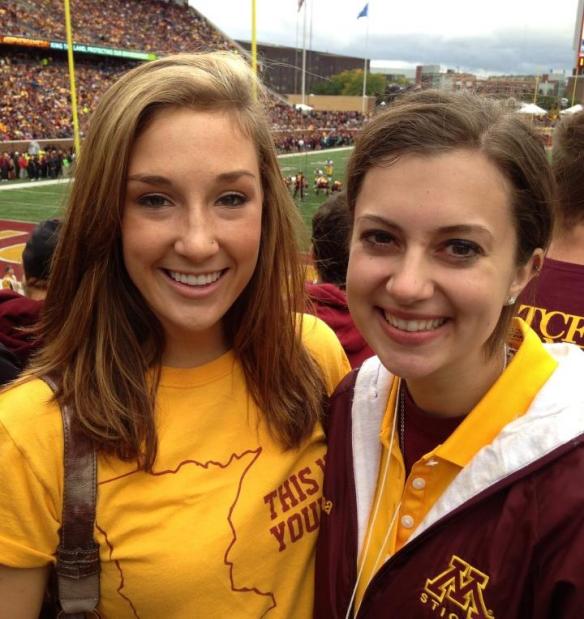 With my former roommate at the homecoming football game!